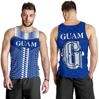 Guam Polynesia Men's Tank Top Blue - White - Polynesian Pride