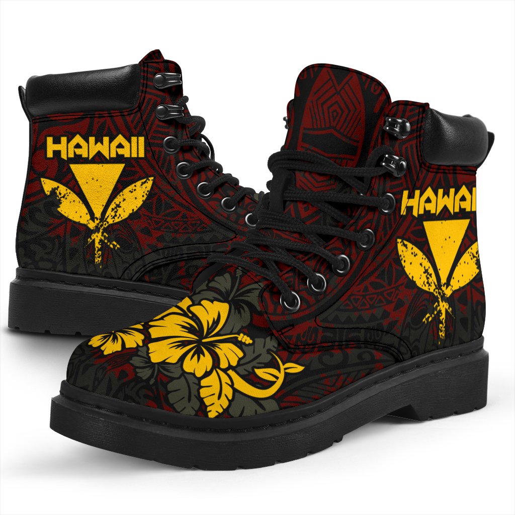 Hawaii All - Season Boots - Hawaiian Hibiscus RED - Polynesian Pride