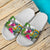 Tuvalu Custom Personalised Slide Sandals White - Turtle Plumeria Banana Leaf - Polynesian Pride