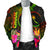 Chuuk Polynesian Men's Bomber Jacket - Hibiscus and Banana Leaves - Polynesian Pride