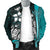 Kosrae Micronesia Men's Bomber Jackets Turquoise - Turtle With Hook - Polynesian Pride