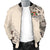 Fiji Men's Bomber Jacket - The Beige Hibiscus - Polynesian Pride