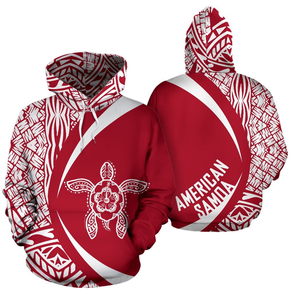 American Samoa Turtle Polynesian Hoodie Circle Style 04 Unisex Art - Polynesian Pride