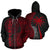 Tahiti Polynesian Custom Zip up Hoodie Coconut Red Unisex Red - Polynesian Pride