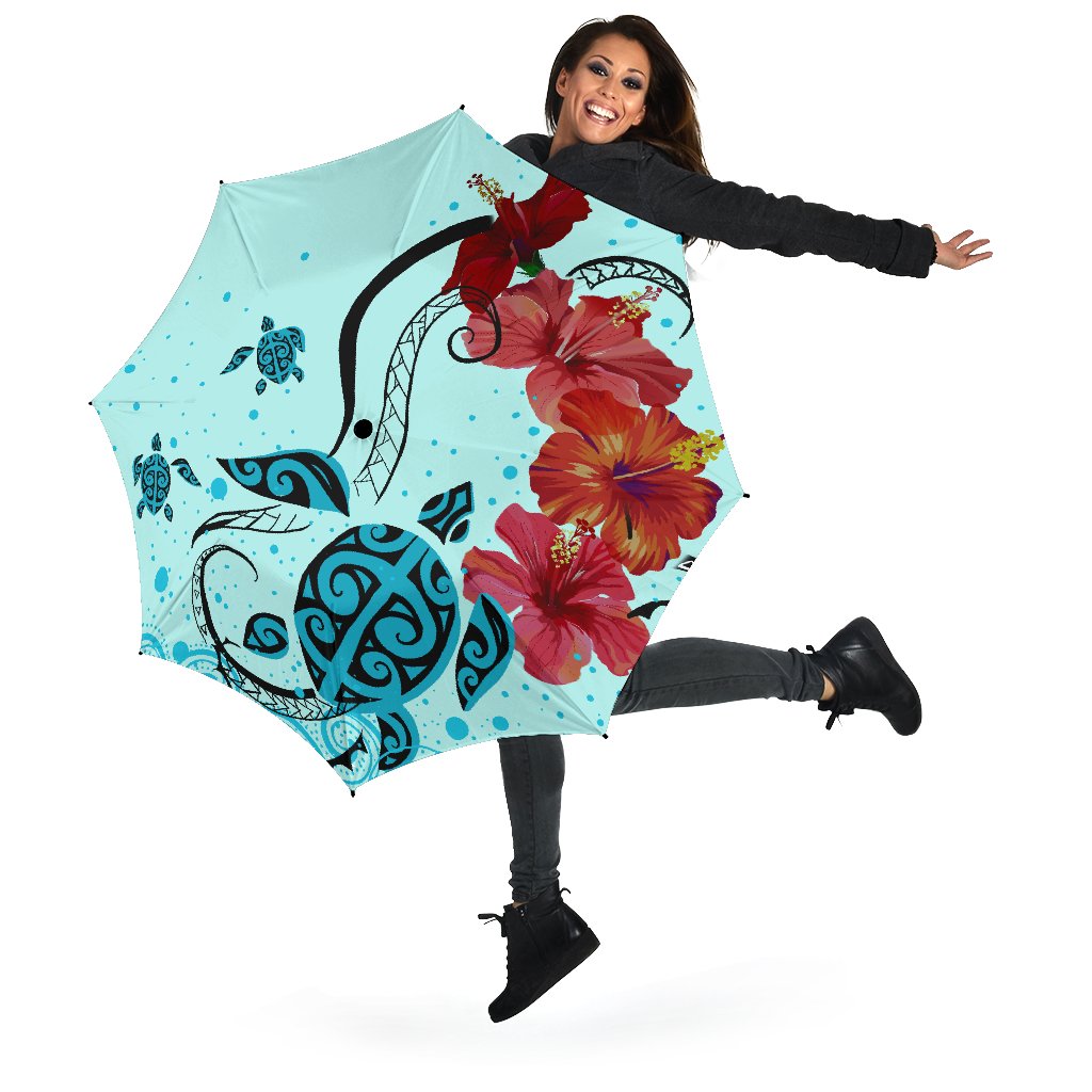 Sea Turtle Hibiscus Umbrella - Polynesian Pride