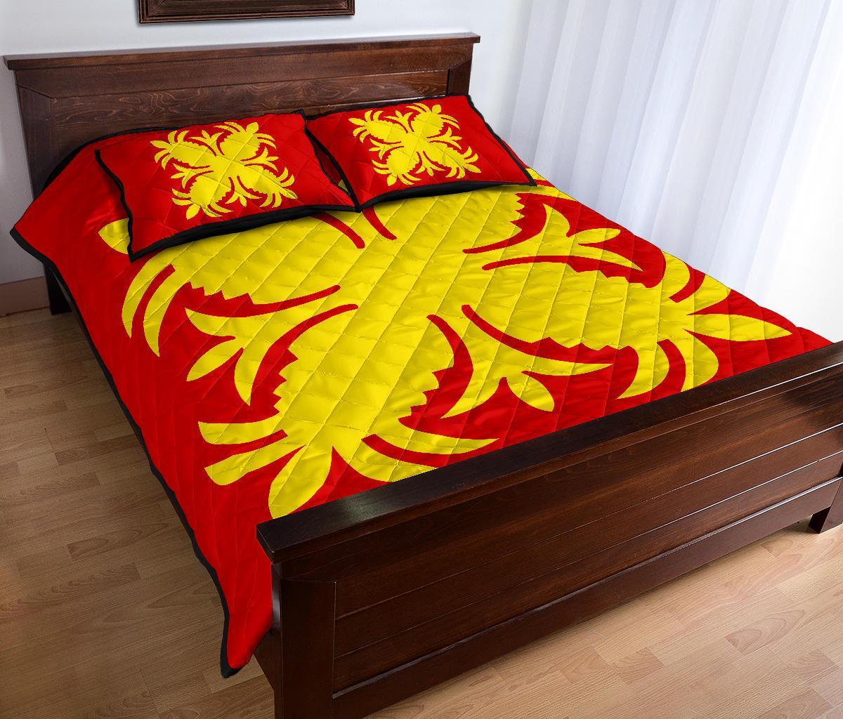 Hawaiian Quilt Bed Set Royal Pattern - Royal - A2 Style - Polynesian Pride