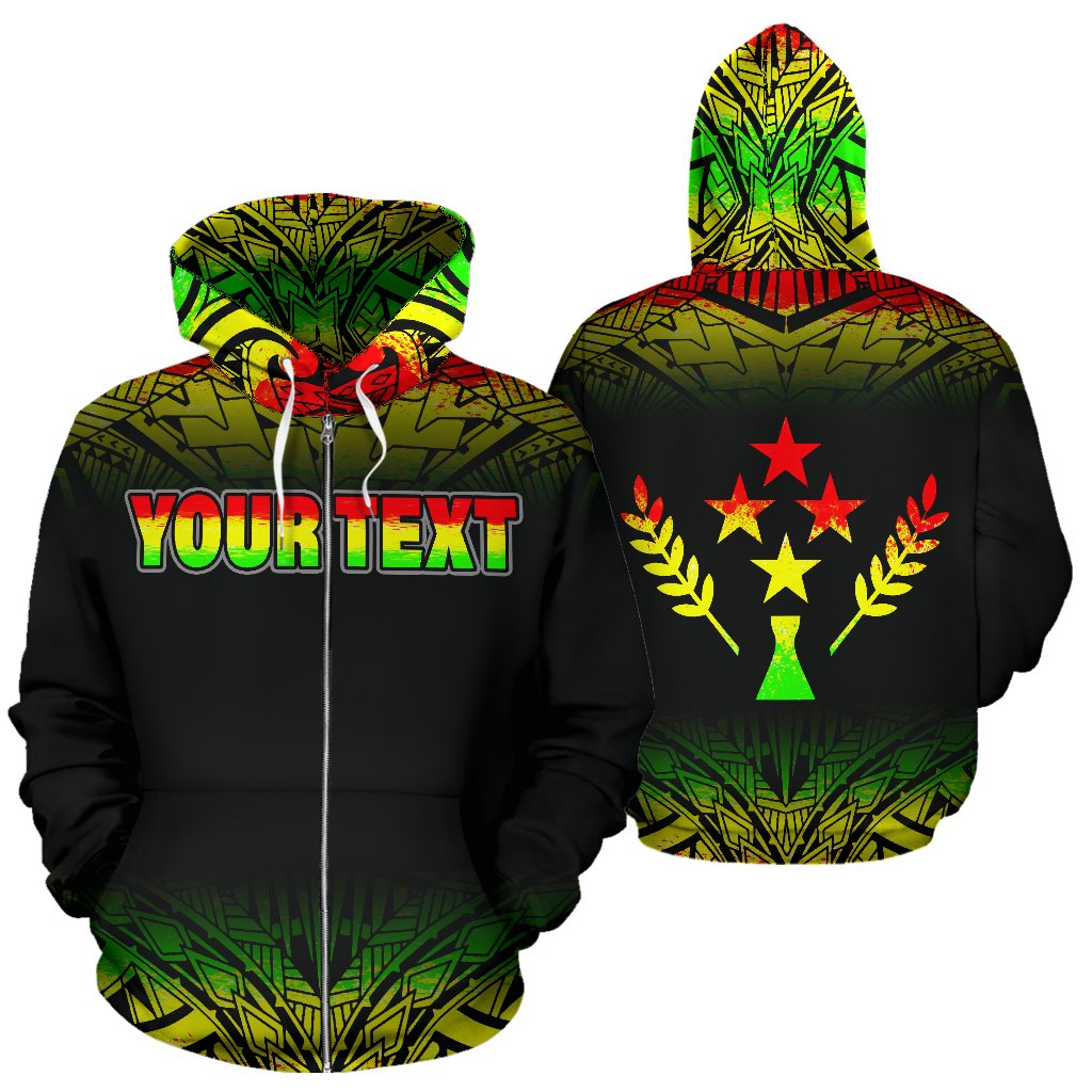 Kosrae All Over Custom Zip up Hoodie Micronesian Reggae Fog Unisex Reggae - Polynesian Pride