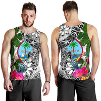 Guam Custom Personalised Men's Tank Top White - Turtle Plumeria Banana Leaf - Polynesian Pride