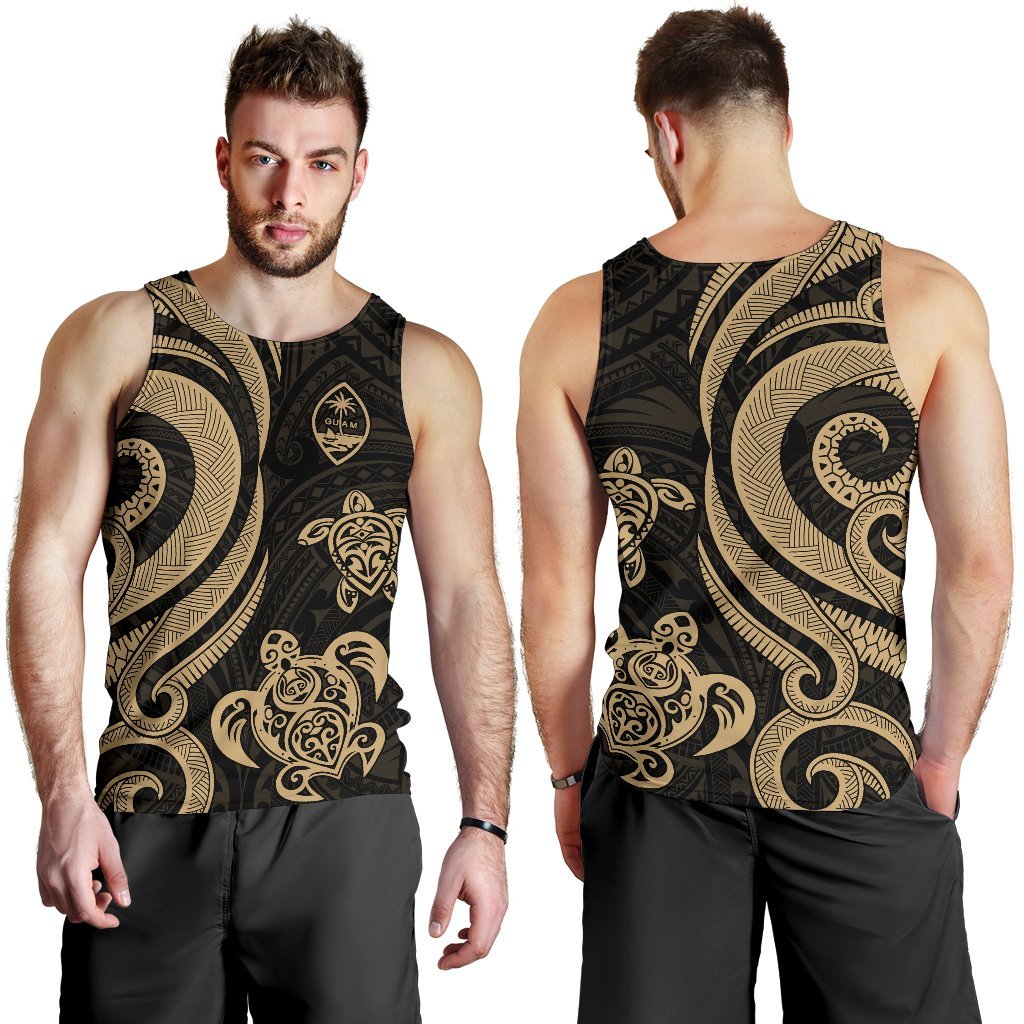 Guam Men's Tank Top - Gold Tentacle Turtle - Polynesian Pride
