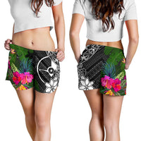 Yap Women Shorts - Turtle Plumeria Banana Leaf - Polynesian Pride