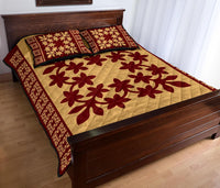 Hawaiian Quilt Pattern Wreath Quilt Bed Set - Polynesian Pride