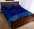 Polynesian Quilt Bed Set - Blue Turtle Palm Black Version - Polynesian Pride