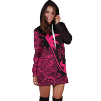 Guam Hoodie Dress - Guam Flag Coconut Tree Pink K4 - Polynesian Pride
