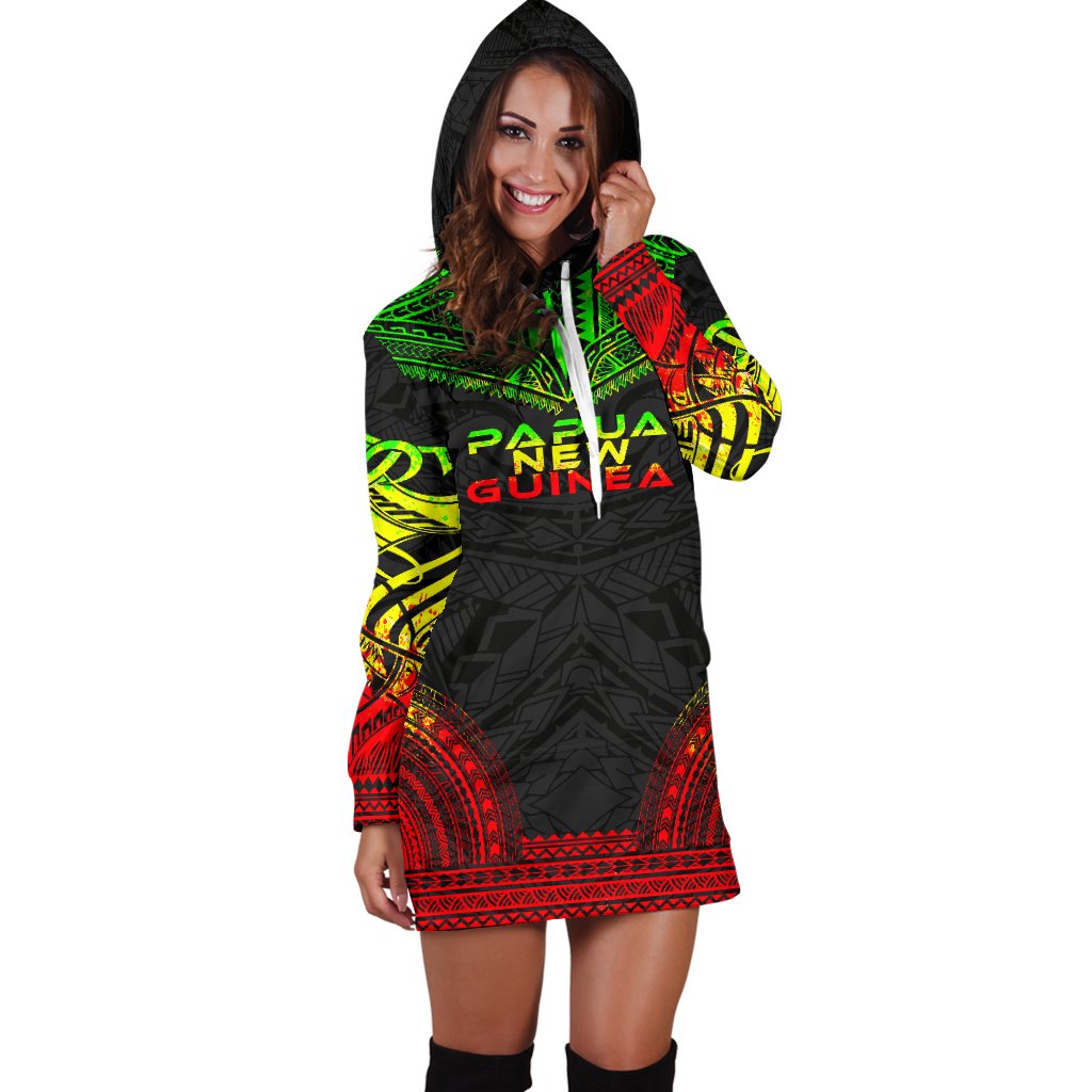 Papua New Guinea Women's Hoodie Dress - Polynesian Reggae Chief - Polynesian Pride