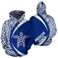 American Samoa Turtle Polynesian Zip up Hoodie Circle Style 07 Unisex Art - Polynesian Pride