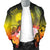 CNMI Custom Personalised Men's Bomber Jacket - Humpback Whale with Tropical Flowers (Yellow) - Polynesian Pride