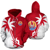 Tahiti Polynesian Coconut Tree Zip up Hoodie - Polynesian Pride