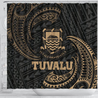 Tuvalu Polynesian Shower Curtain - Gold Tribal Wave - Polynesian Pride