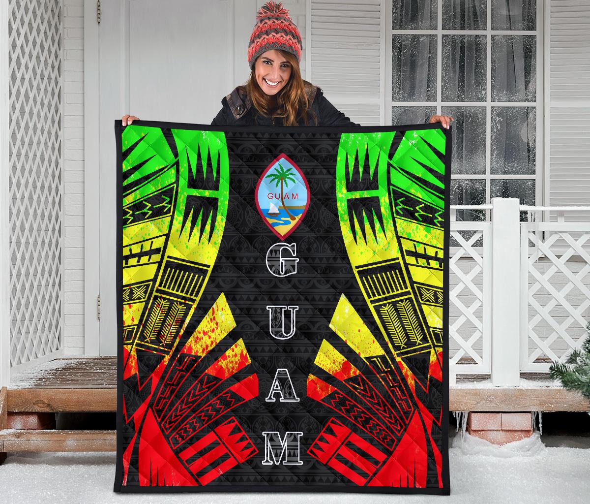 Guam Premium Quilt - Polynesian Tattoo Reggae - Polynesian Pride