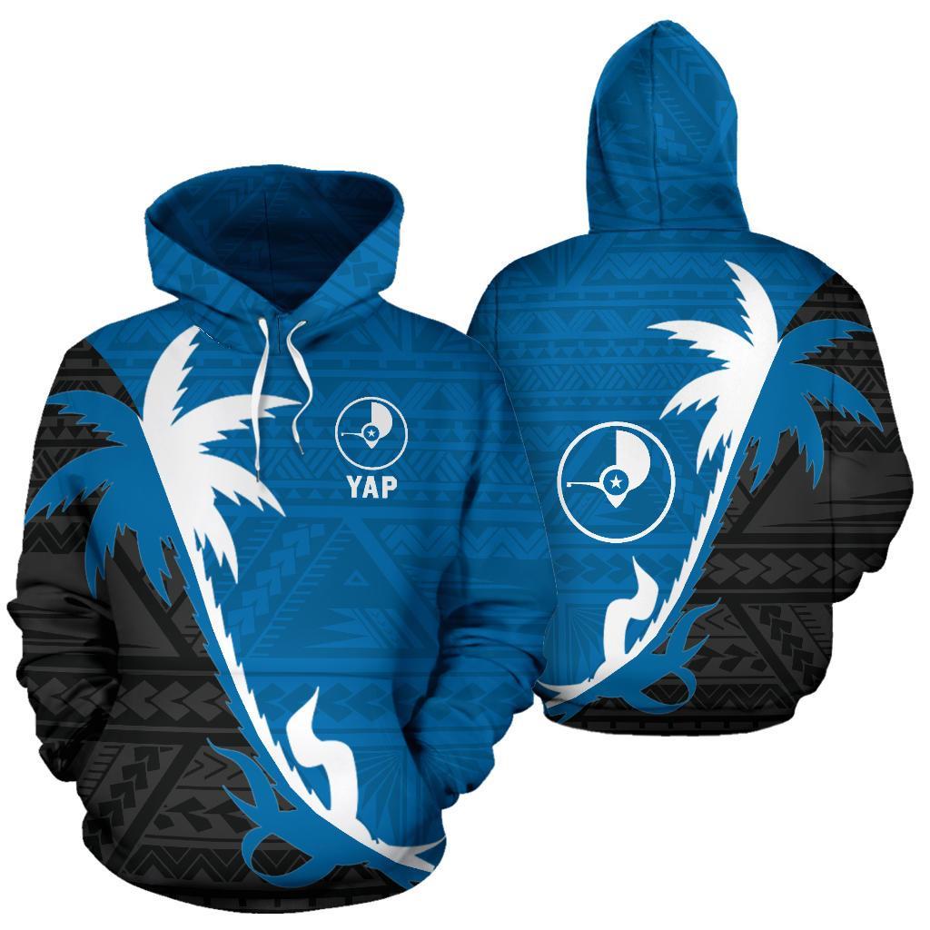 Yap Hoodie Yap Flag Coconut Tree Unisex Blue - Polynesian Pride