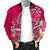 Hawaii Men's Bomber Jacket - Turtle Plumeria Polynesian Tattoo Pink Color - Polynesian Pride