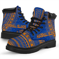 Marshall Islands Leather Boots - Polynesian Flag Chief Version - Polynesian Pride
