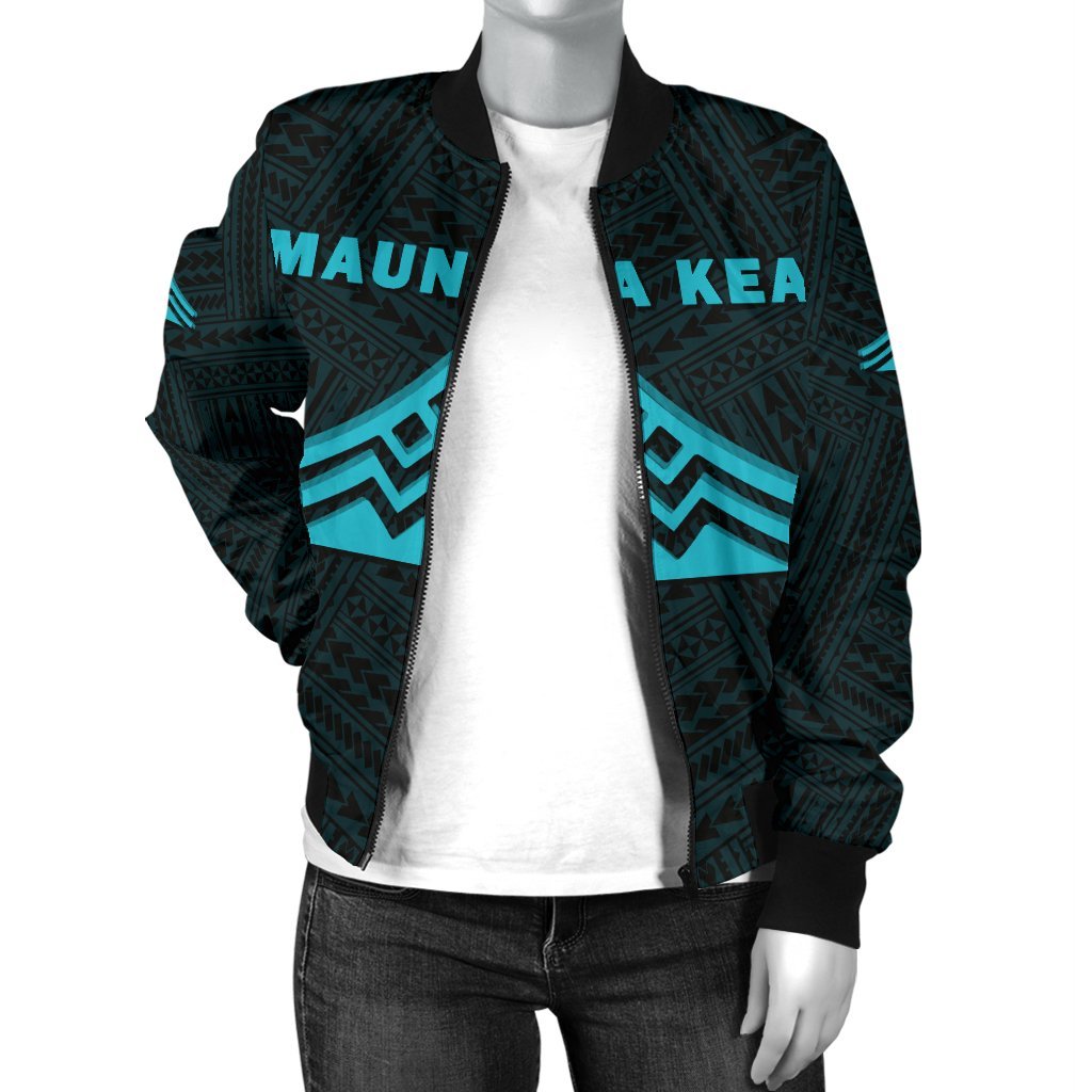 Hawaii Mauna Kea Polynesian Women's Bomber Jacket Blue - Polynesian Pride