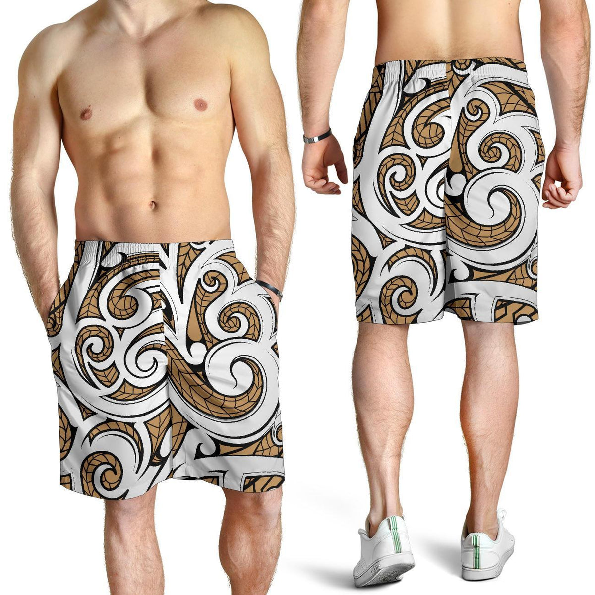 Polynesian Maori Ethnic Ornament Gold Men's Short - Polynesian Pride