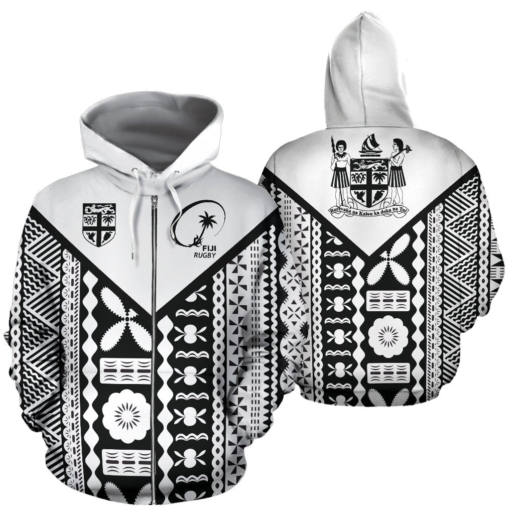 Fiji Rugby Tapa Zip up Hoodie - Polynesian Pride