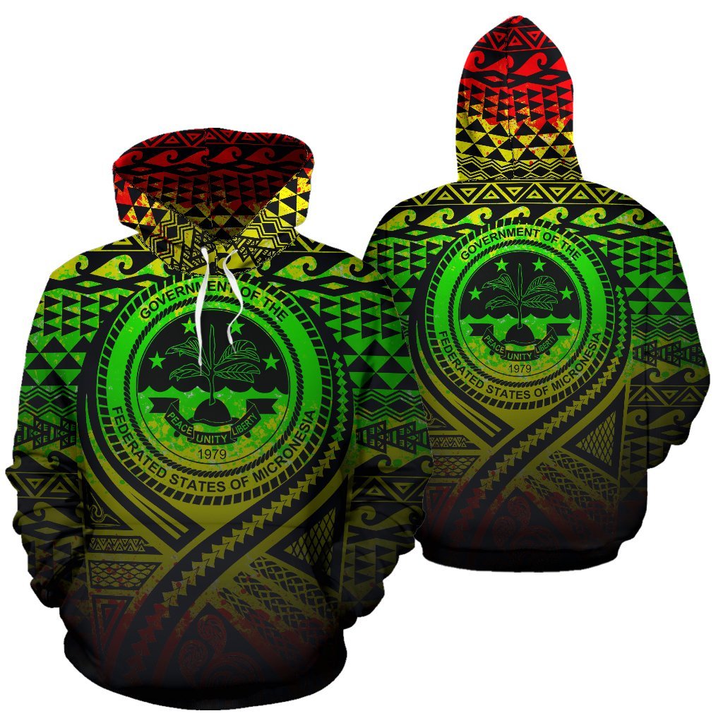 Federated States of Micronesia All Over Hoodie Lift up Reggae Unisex Reggae - Polynesian Pride