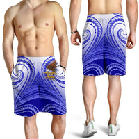 American Samoa Polynesian Men's Shorts - Bald Eagle (Blue) - Polynesian Pride
