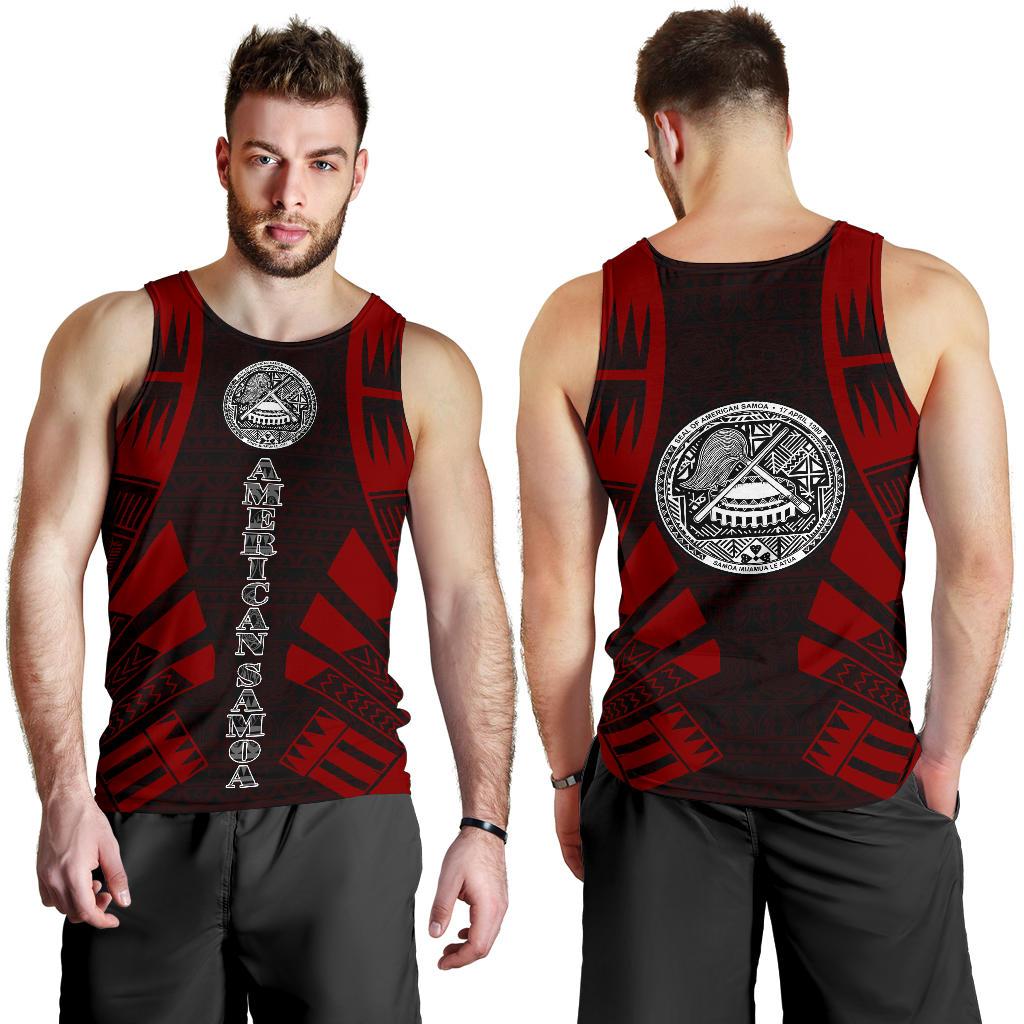 American Samoa Men Tank Top - Polynesian Tattoo Red - Polynesian Pride