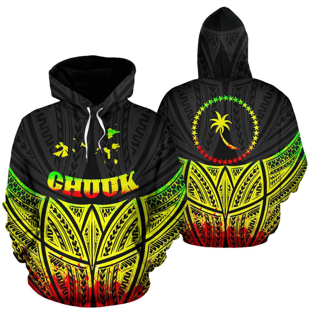 Chuuk Polynesian Hoodie Reggae Pride Map nd Seal Unisex Reggae - Polynesian Pride