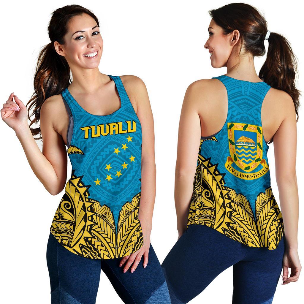 Tuvalu Premium Racerback Tank A7 Blue and Yellow - Polynesian Pride