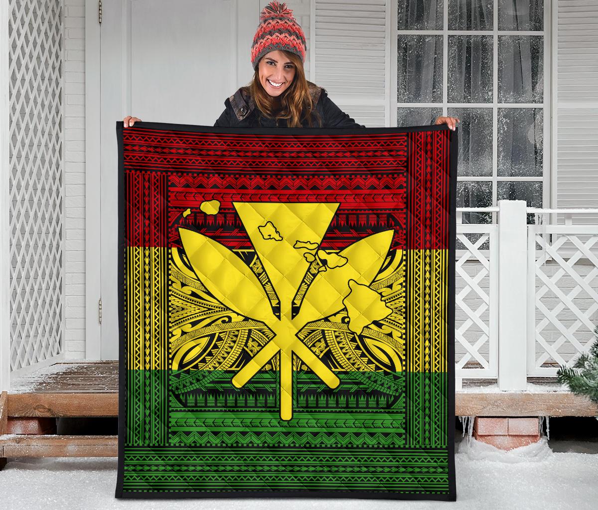 Hawaii Polynesian Kanaka Maoli Premium Quilt - Polynesian Pride