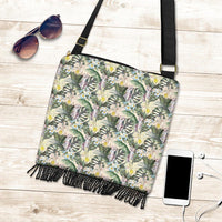 Hawaii Tropical Jungle Parrots And Flamingos Crossbody Boho Handbag - Polynesian Pride
