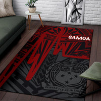 Samoa Area Rug - Samoa Seal With Polynesian Pattern In Heartbeat Style (Red) - Polynesian Pride