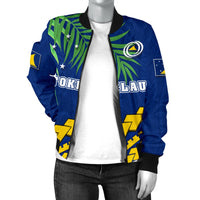 Tokelau Rugby Women Bomber Jacket Coconut Leaves - Polynesian Pride