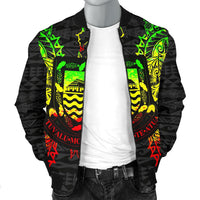 Tuvalu Polynesian Men's Bomber Jacket Map Reggae - Polynesian Pride