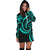 New Zealand Maori Mangopare Women Hoodie Dress Polynesian - Turquoise - Polynesian Pride