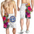 Northern Mariana Islands All Over Print Men's Shorts Polynesian Hibiscus White Pattern White - Polynesian Pride