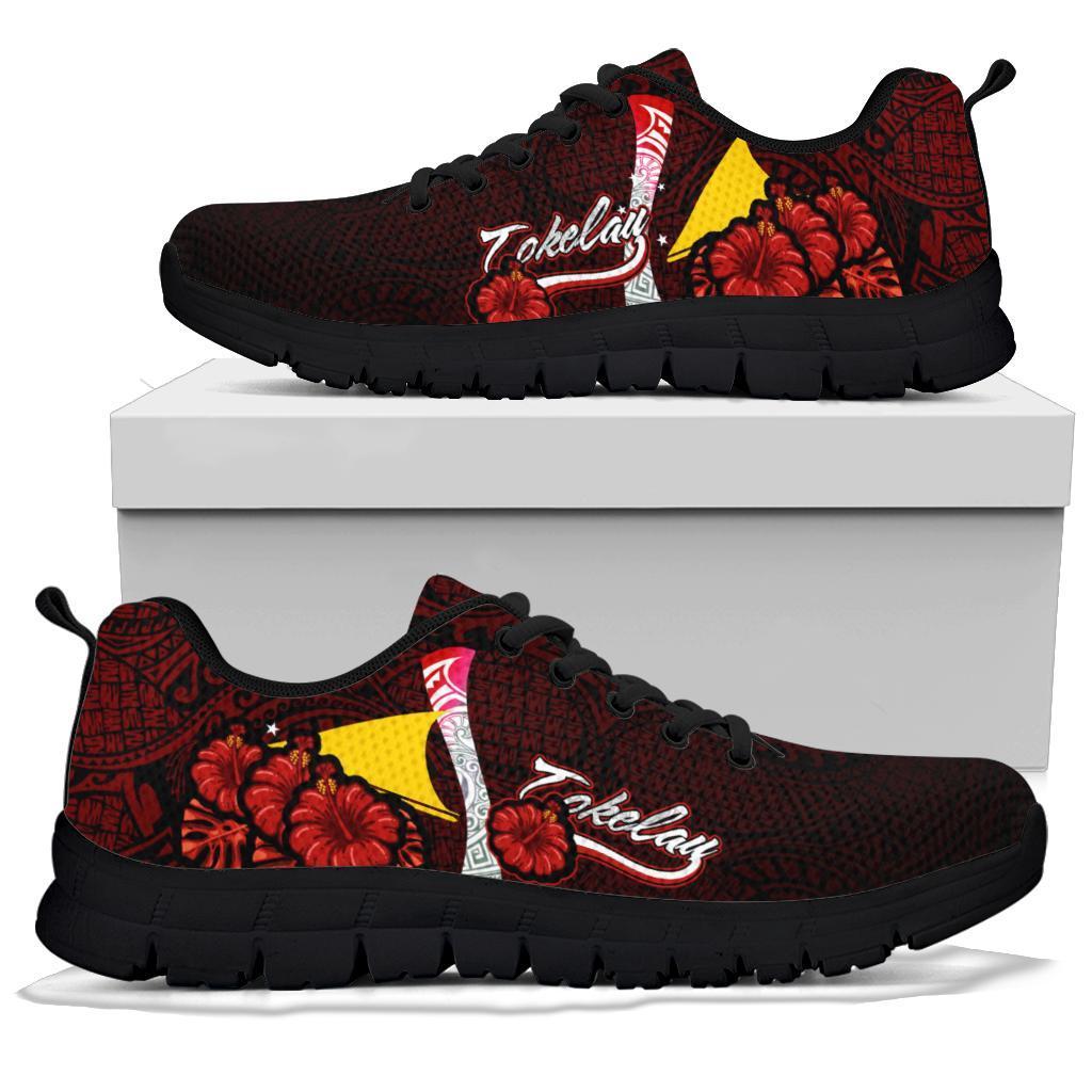 Tokelau Polynesian Sneakers - Coat Of Arm With Hibiscus - Polynesian Pride