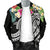 Guam Polynesian Men's Bomber Jacket - Summer Plumeria (Black) - Polynesian Pride