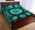 Hawaiian Map Honu Hibiscus Turquoise Polynesian Quilt Bed Set - Polynesian Pride