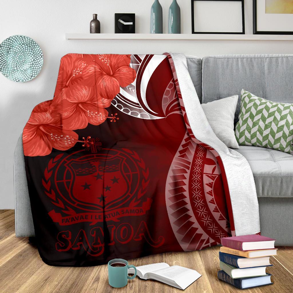 Samoa Premium Blanket - Samoa Seal Wave Style (Red) White - Polynesian Pride