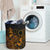 Cook Islands Laundry Basket - Polynesian Turtle Hibiscus Gold - Polynesian Pride