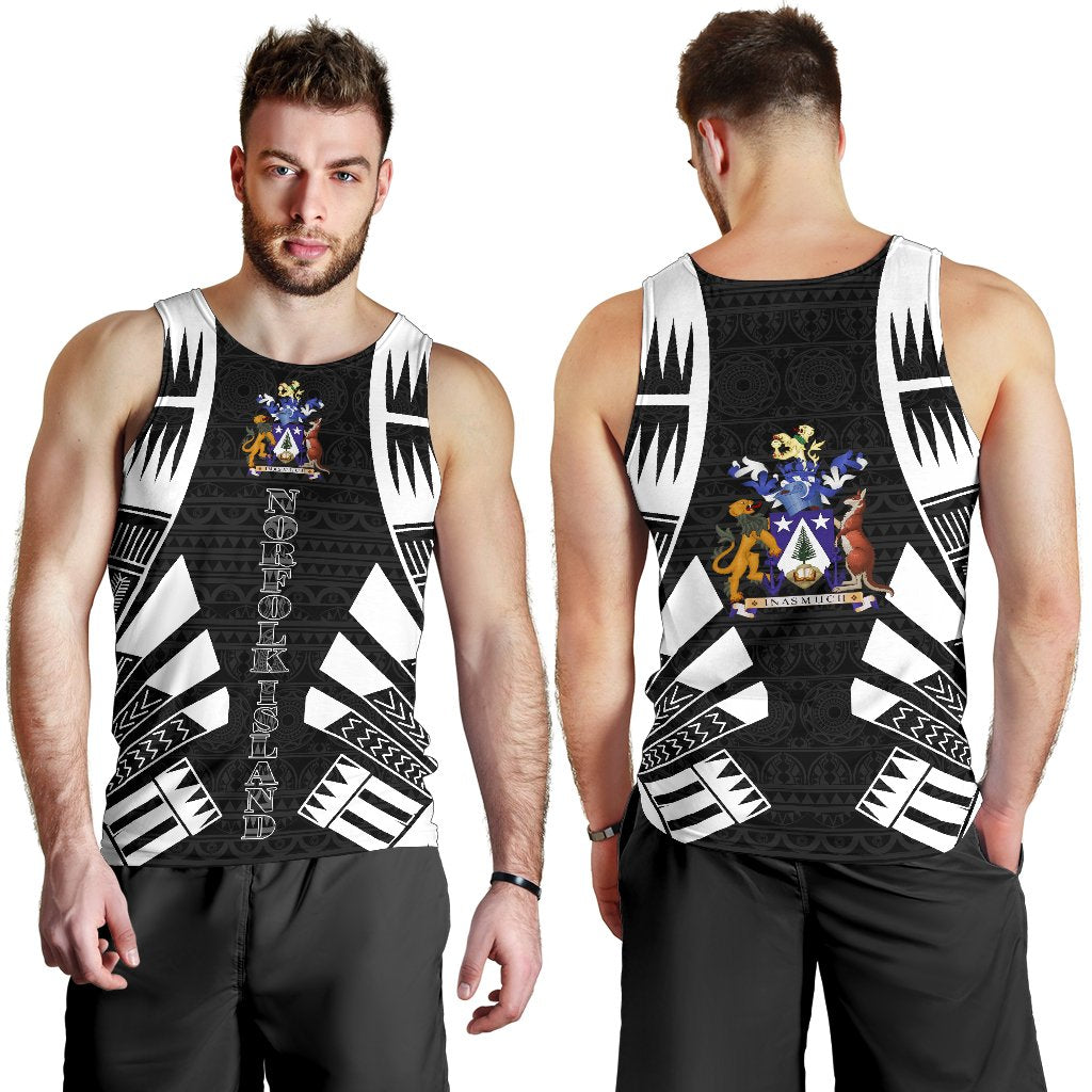 Norfolk Island Men Tank Top - Polynesian Tattoo Black - Polynesian Pride