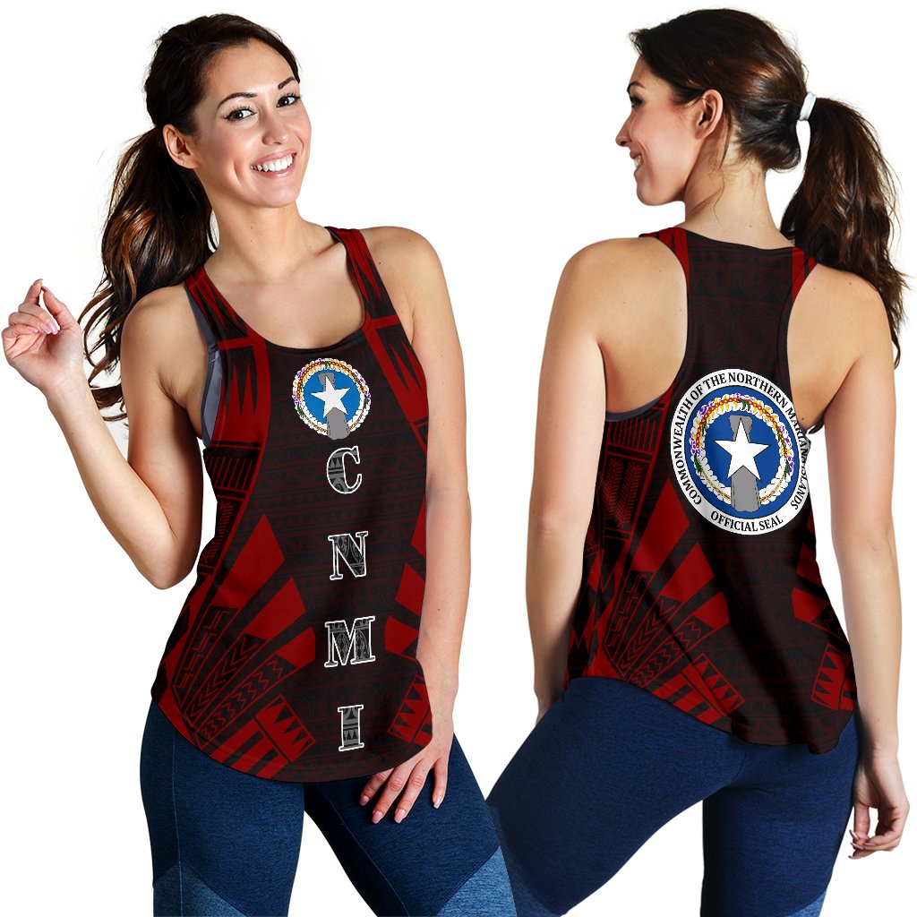 Northern Mariana Islands Women Racerback Tank - Polynesian Tattoo Red - Polynesian Pride