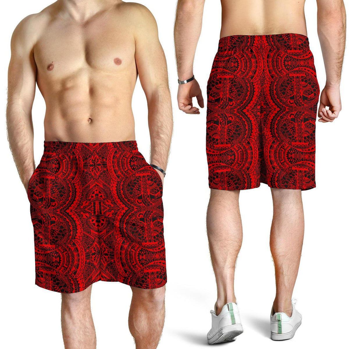 Polynesian Symmetry Red Men's Short - Polynesian Pride