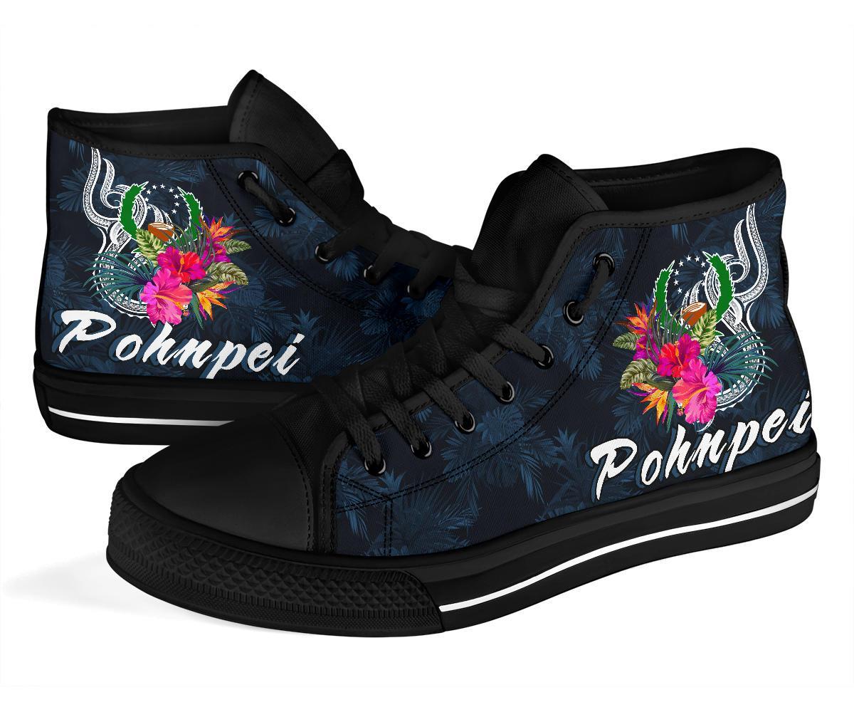 Pohnpei Micronesia High Top Shoes - Tropical Flower - Polynesian Pride